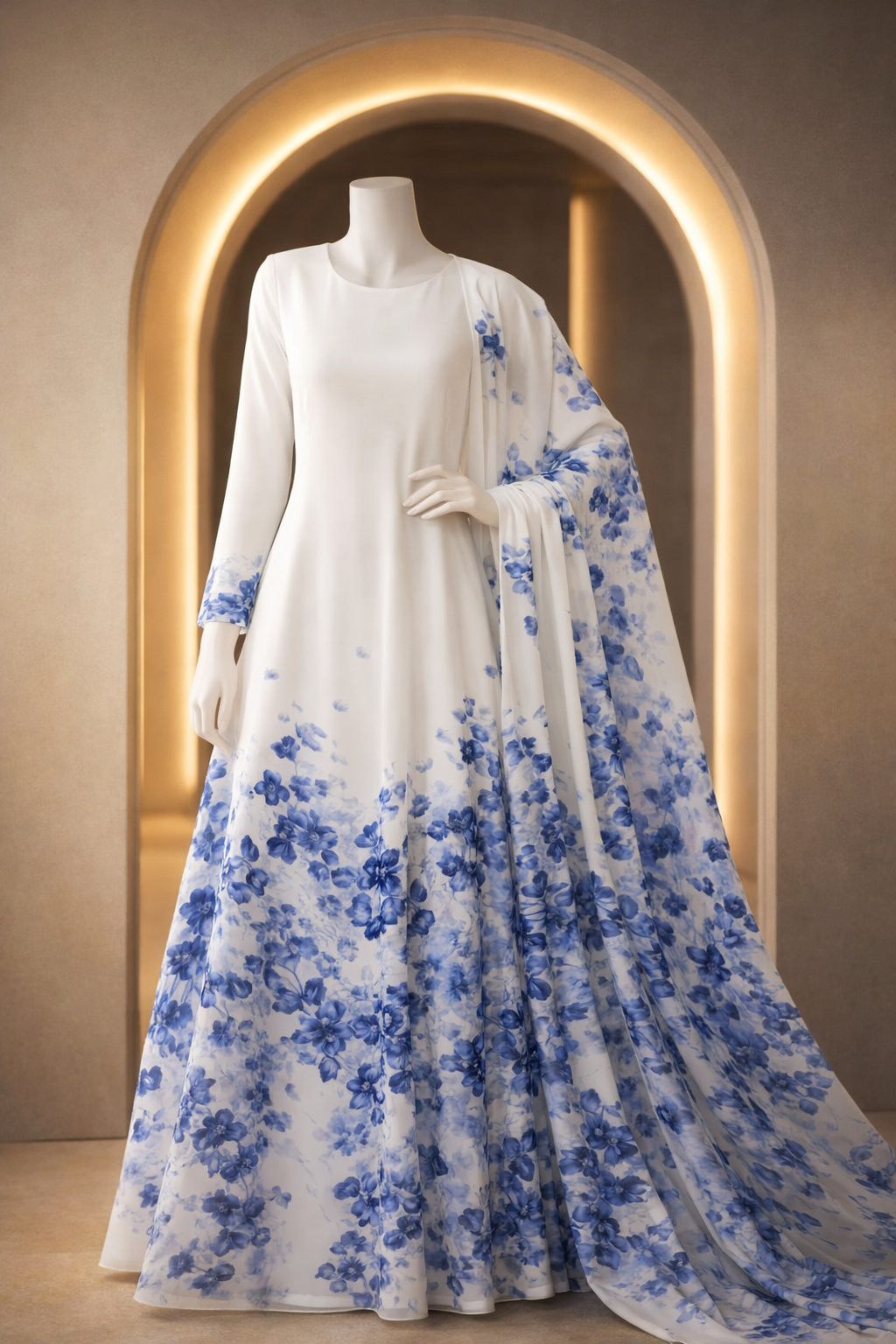 Premium Digital Printed Lawn Fabric – 2-Piece Unstitched Co-Ord Set (3.5 Yards)