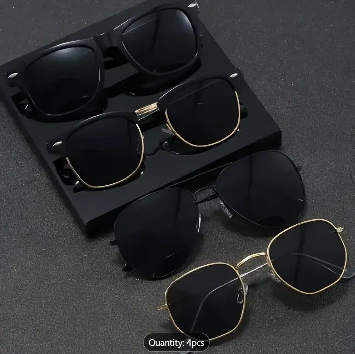 4 Pairs of Unisex Family Classic Street Fashion Casual sunGlasses