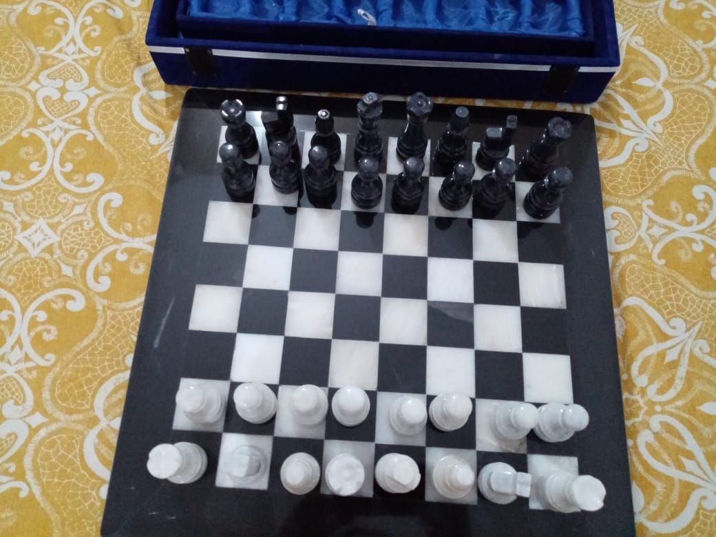 Marble Chess Set With Luxury Storage Box, Chess Board White & Black Marble Chess Sets & Marble Chess Pieces, Unique Chess Sets For Adults And Modern Chess Boards Decor