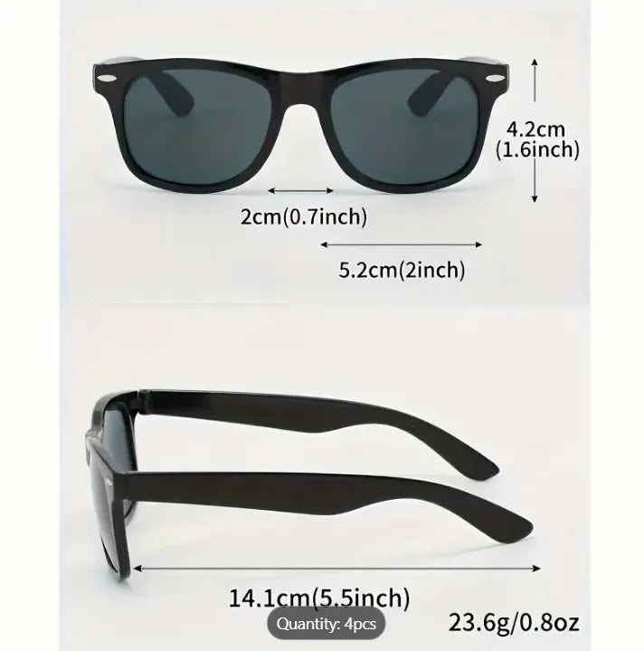 4 Pairs of Unisex Family Classic Street Fashion Casual sunGlasses