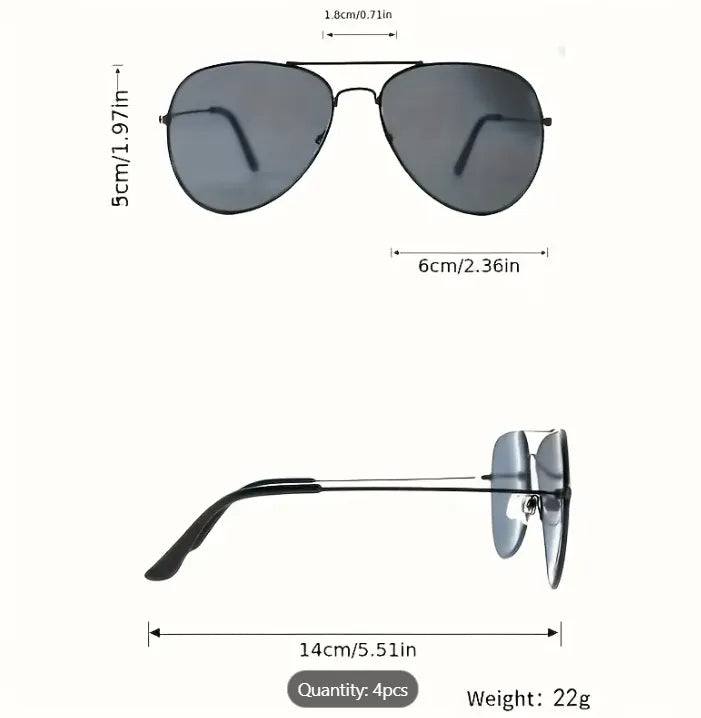 4 Pairs of Unisex Family Classic Street Fashion Casual sunGlasses