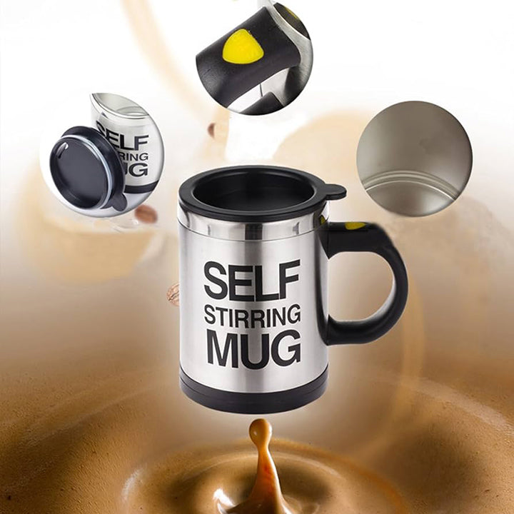 Self Stirring Mug | Electric High Speed Mixing Cup | 13.5oz Self Stirring Coffee Mug | Glass Automatic Stirring Cup for Coffee | Milk | Protein Powder at Home | Office | Travel