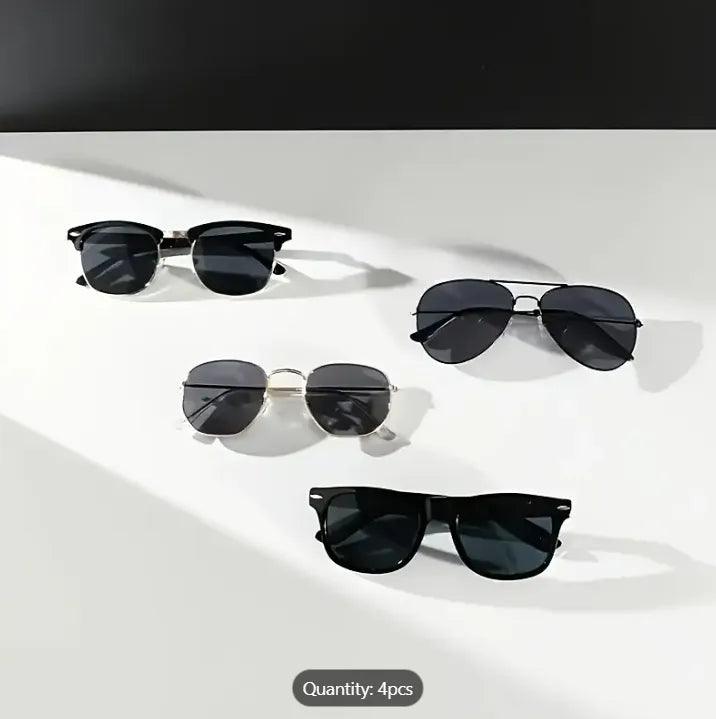 4 Pairs of Unisex Family Classic Street Fashion Casual sunGlasses