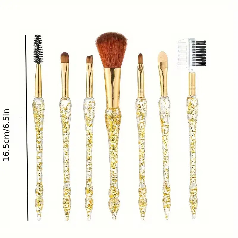 Creative Gold Glitter Makeup Brush Set 7pcs
