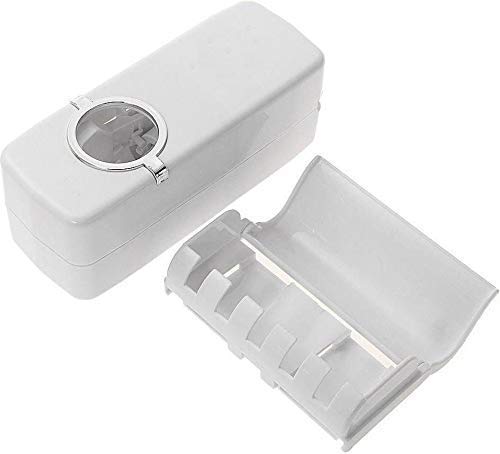 Hands Free Wall Mounted Plastic Dust Proof Automatic Toothpaste Dispenser 5 Toothbrush Squeezer Kit Dust-Proof Holder