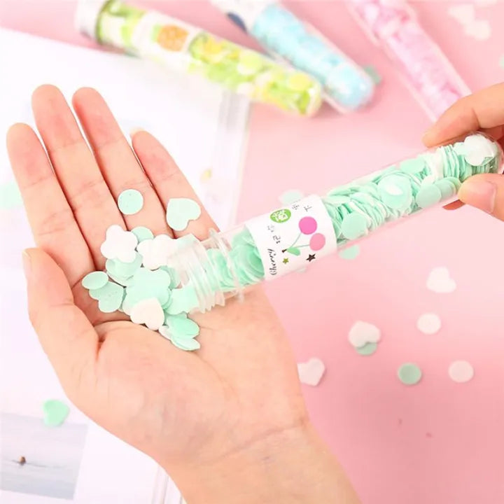 Portable Mini Body Washing Bath | Test Tube Confetti Foaming Flower | One time Paper Soap Slice