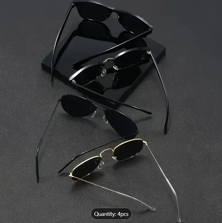 4 Pairs of Unisex Family Classic Street Fashion Casual sunGlasses