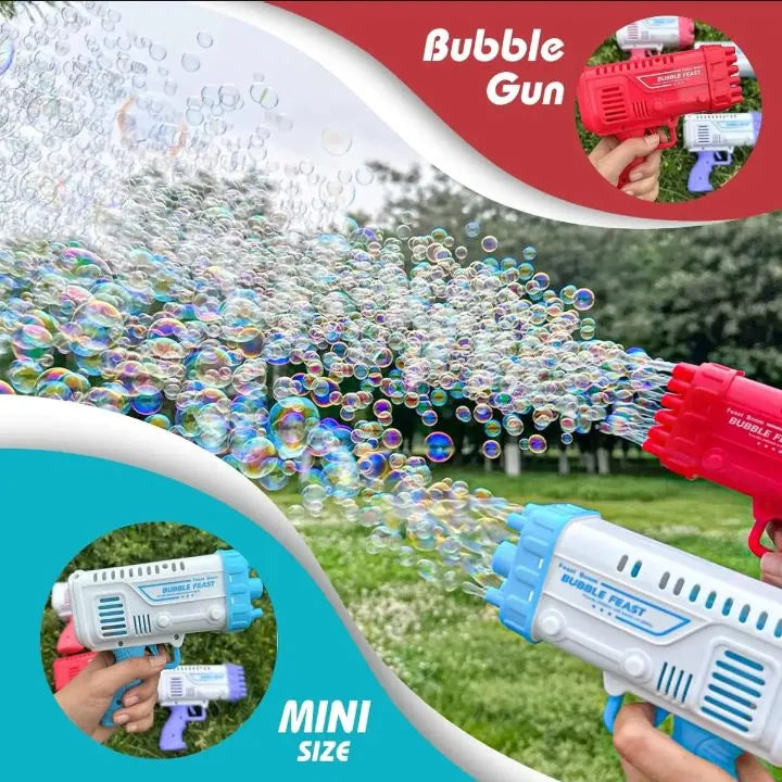 Bubble Machine Automatic Electric Gatling Bubble Guns | Bubble Maker 32 Hole Bubble Gun |  1 Liquid Bottle Outdoor Fun Kids Toys for Boys and Girls