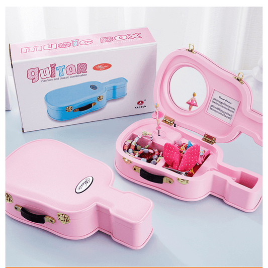 Creative Suitcase Style Music Jewelry Cosmetics Storage Box | Rotating Ballerina Girl Toy For Kid