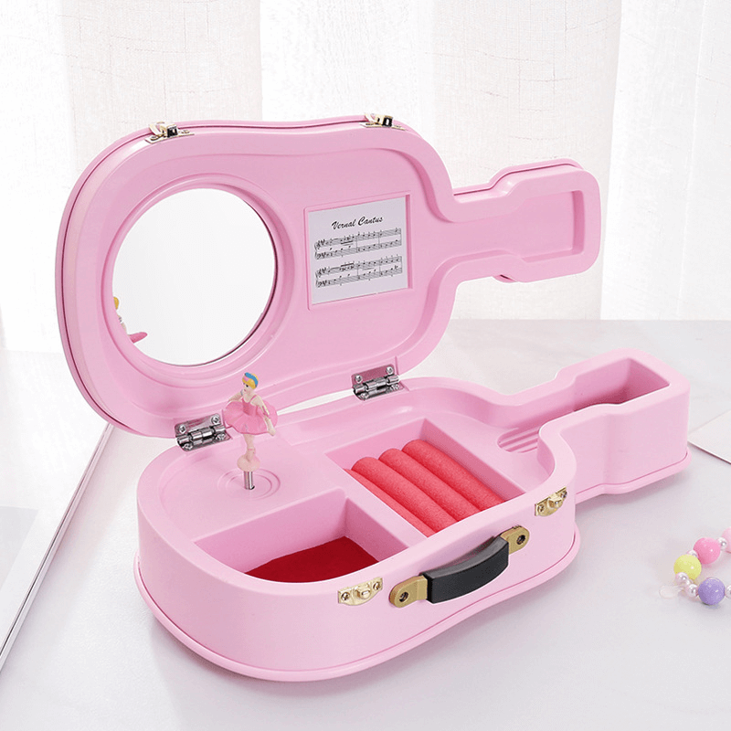 Creative Suitcase Style Music Jewelry Cosmetics Storage Box | Rotating Ballerina Girl Toy For Kid