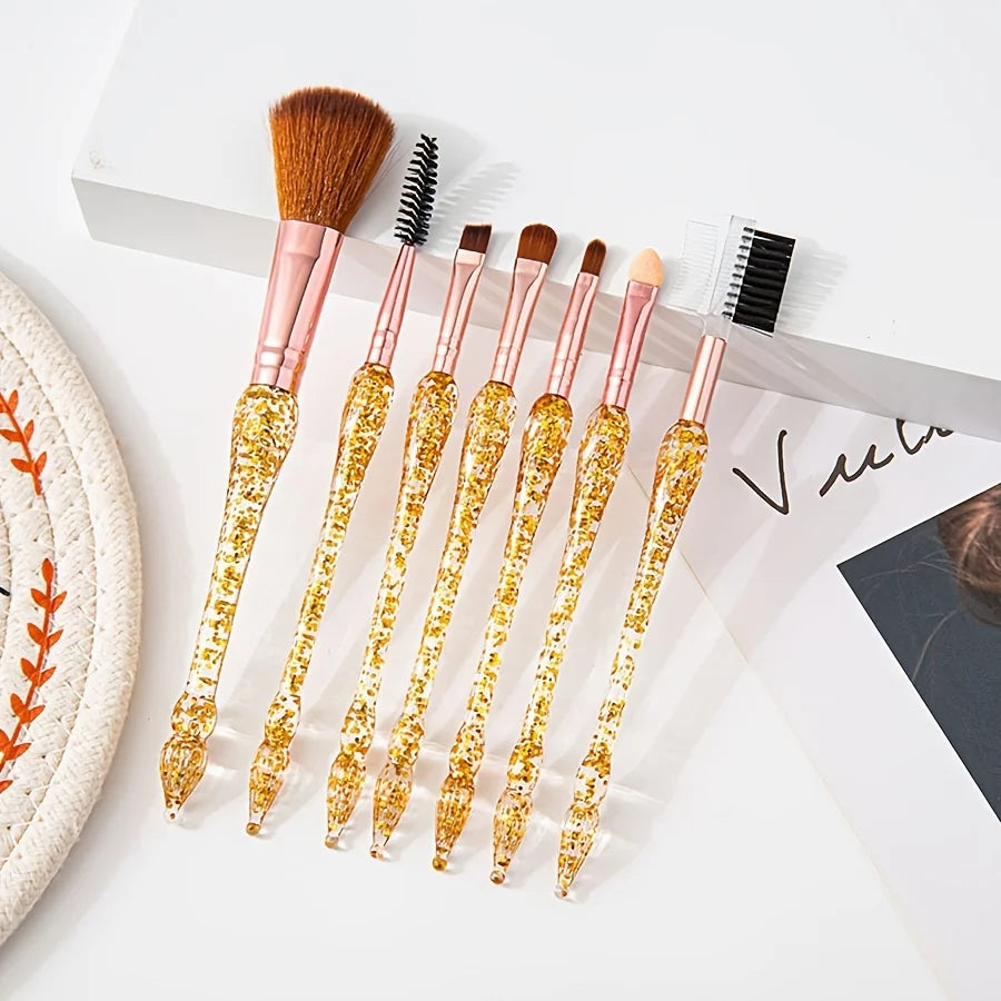 Creative Gold Glitter Makeup Brush Set 7pcs
