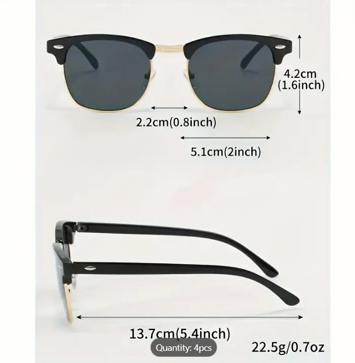 4 Pairs of Unisex Family Classic Street Fashion Casual sunGlasses