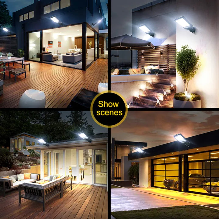 Solar Light LED Outdoor Lights 72COB Solar Motion Sensor Flood Light IP65 Waterproof spotlight 3 Modes Solar Street Lights with Smart and Remote Control Wall Lights for Garden