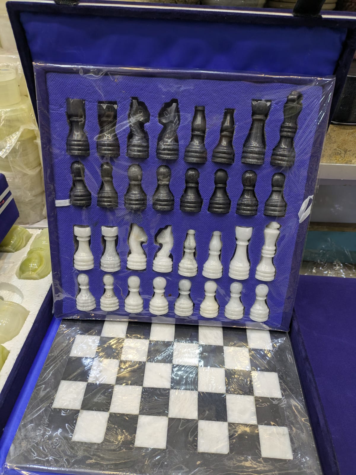Marble Chess Set With Luxury Storage Box, Chess Board White & Black Marble Chess Sets & Marble Chess Pieces, Unique Chess Sets For Adults And Modern Chess Boards Decor