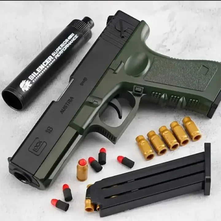 Soft Bullet Toy Manual Lunch Gun | Children Outdoor Shooting Toy | Birthday Gift For Boys | Bullet Shell Ejection Blaster | Automatic continuous Shooting Toy Gun | Birthday Gifts | Outdoor Handgun soft bullet