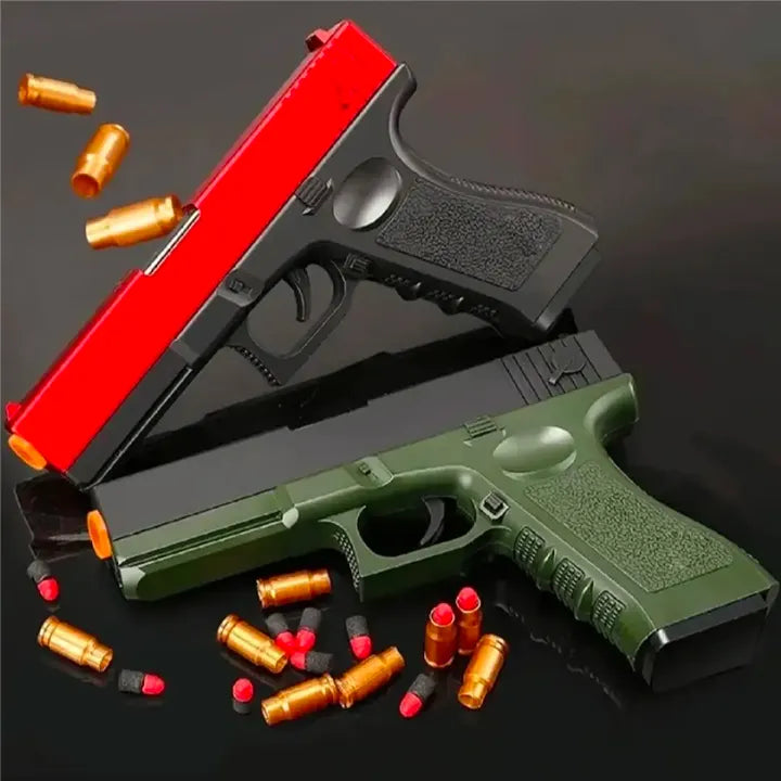 Soft Bullet Toy Manual Lunch Gun | Children Outdoor Shooting Toy | Birthday Gift For Boys | Bullet Shell Ejection Blaster | Automatic continuous Shooting Toy Gun | Birthday Gifts | Outdoor Handgun soft bullet