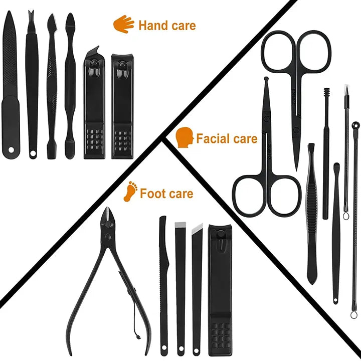 Nail Clippers Manicure Tool Set | Portable Travel Case | Dead Skin Clippers | Cuticle Nippers and Cutter Kit | Nail Clippers Pedicure Kit