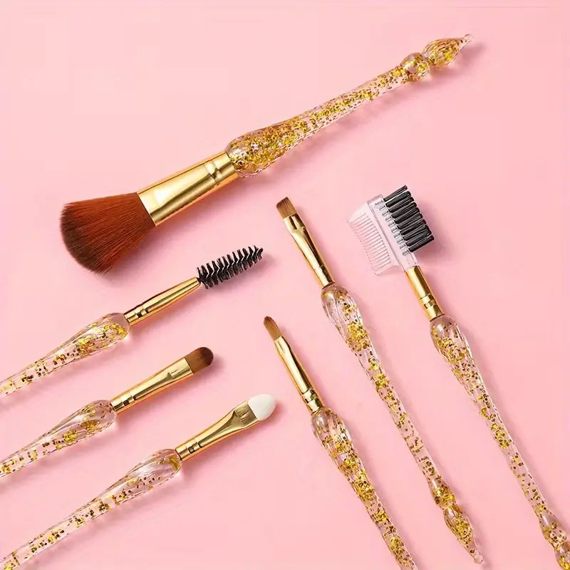 Creative Gold Glitter Makeup Brush Set 7pcs