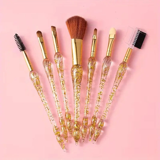 Creative Gold Glitter Makeup Brush Set 7pcs