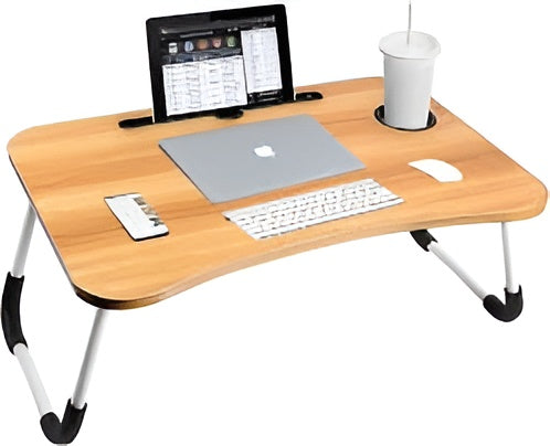 FoldX Desk | Foldable Study & Laptop Table | Cup Holder & Tablet Slot